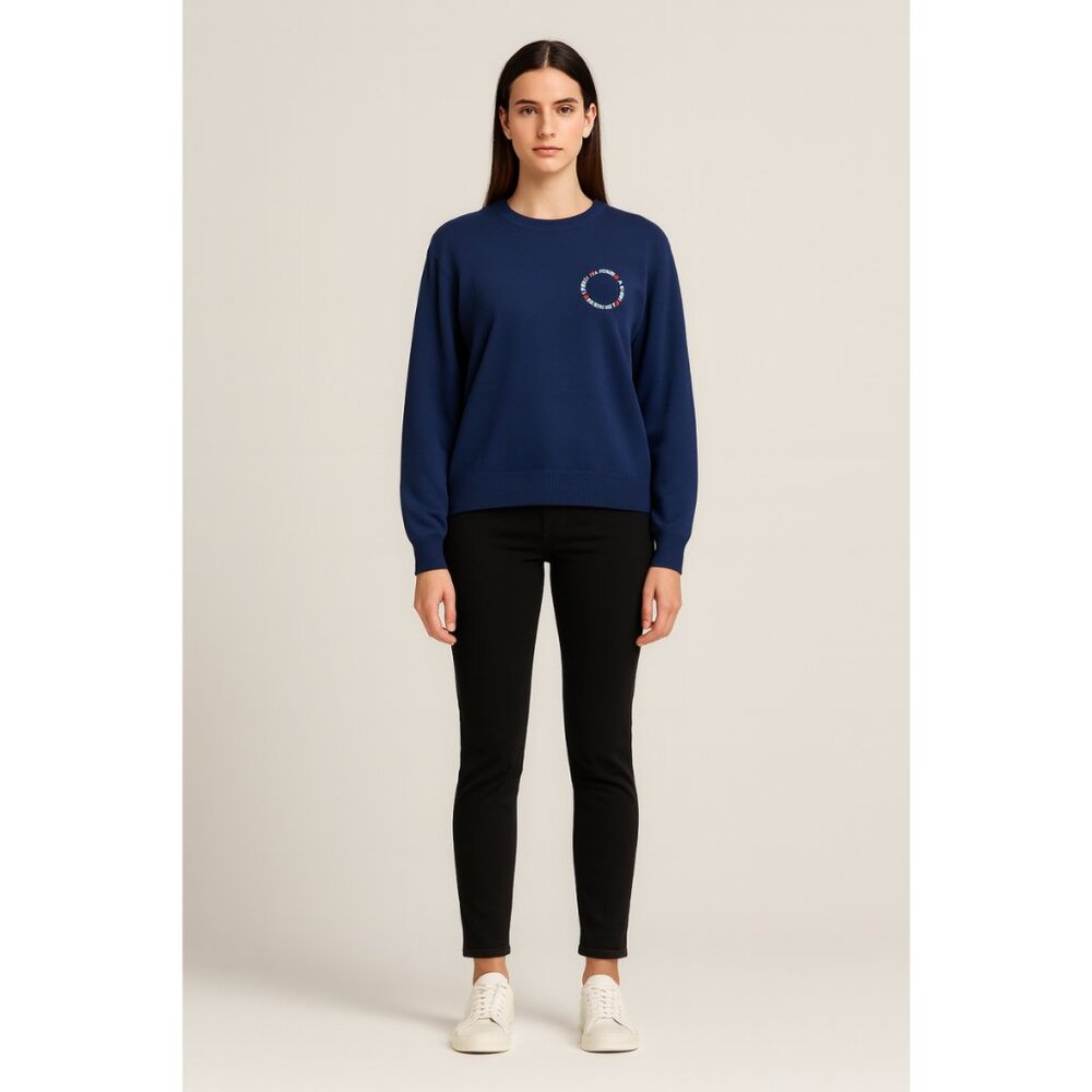 NWT Love Moschino Basic Logo Embroidered Crew Neck Sweater - Picture 1 of 10